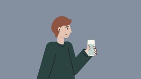 cartoon animation of a man drinking a glass of water. Drink more water for good health. - Powered by Shutterstock - Get 15% off with code: PIKWIZARD15