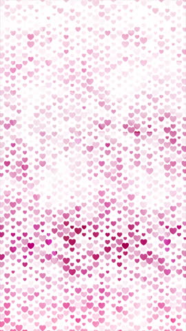 Valentines Day abstract mosaic motion background with pink hearts. Vertical looped video animation