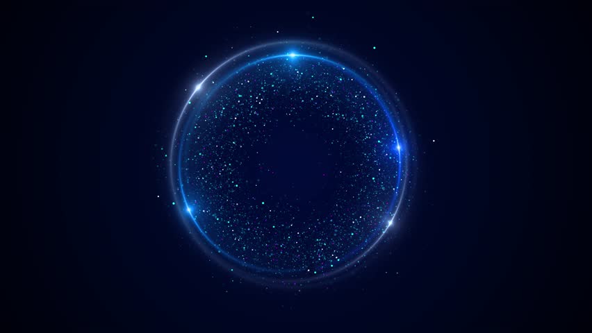 Digital Abstract portal Concept Entertainment Technology Artificial Intelligence. Wireframe technology sphere. 3D 4K Big data visualization. flares animation for high technology design. energy circles