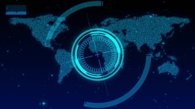 Futuristic circle HUD virtual display interface Technology animation, background for video intro, science fiction and hi-tech shapes Hologram user interface design Cyberspace. Hi Future Frame element - Powered by Shutterstock - Get 15% off with code: PIKWIZARD15