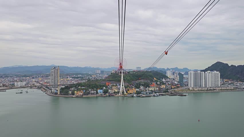Ha Long City Bay Area Skyline Riding Queen cable car