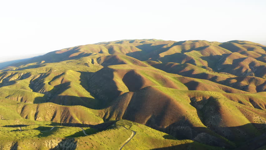 California Landscape: Rolling Hills and Green Grass in Carrizo Plain