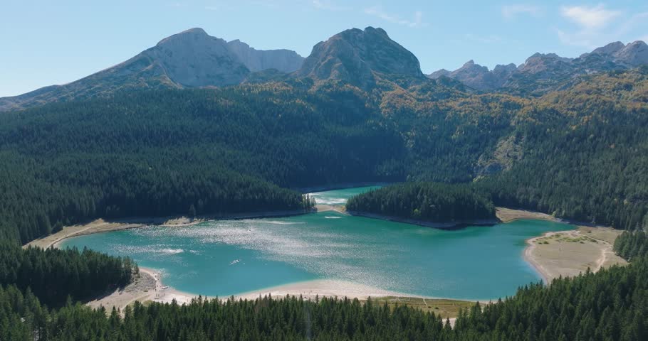 Black Lake on Mount Durmitor National Park - Beautiful Nature Aerial