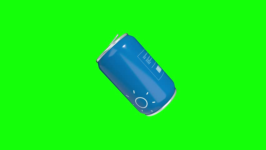 Stylized Beverage Can with Blue and Yellow Design 3d animation. cold drink in blue soda can 3d motion of icon rotation