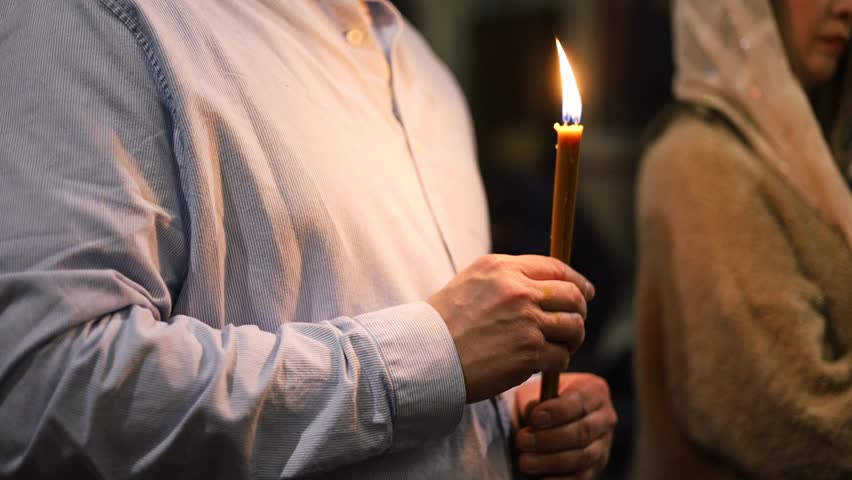 Infant baptism in the Ukraine Orthodox Church. Christening baby, Catholic or Christian religion. 