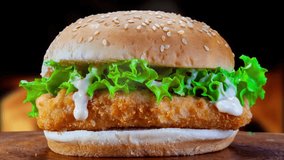 Chicken burger with lettuce and sauce - Powered by Shutterstock - Get 15% off with code: PIKWIZARD15