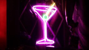 Martini Dry Cocktail Drink Bar Olive Alcoholic Neon Sign Symbol Pink Gin Glowing - Powered by Shutterstock - Get 15% off with code: PIKWIZARD15