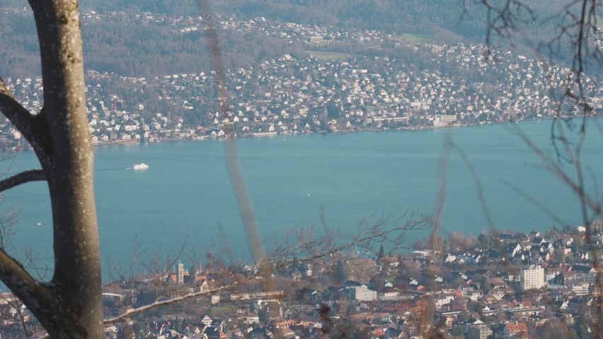 Amazing views of the Zurich city, Lake Zurich, and the surrounding from Uetliberg, also known as the top of Zurich. 