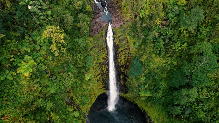 Aerial Of Akaka Falls, Big Island, Hawaii, USA
