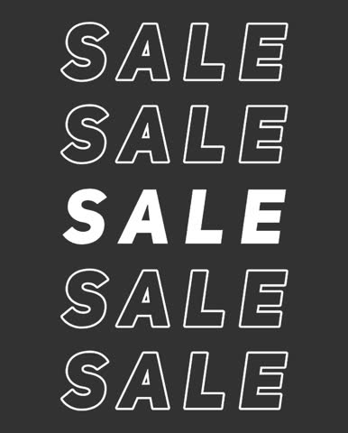 Simple, bold typography design of the word "SALE" repeated multiple times in a vertical arrangement