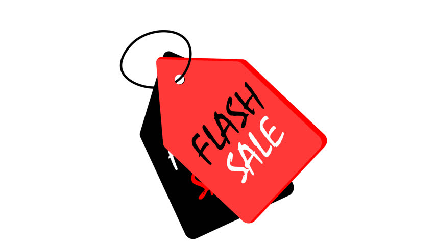 Animated Flash Sale Tag with Bold Typography and Promotional Design