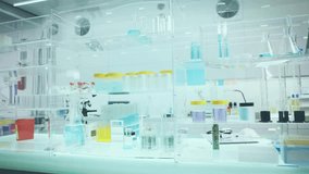 Scientists conducting experiments in a modern, high-tech science laboratory with advanced equipment and digital data analysis. - Powered by Shutterstock - Get 15% off with code: PIKWIZARD15