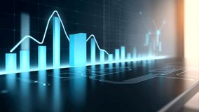 Abstract digital graph displaying financial data, growth trends, and technological integration. - Powered by Shutterstock - Get 15% off with code: PIKWIZARD15