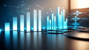 Abstract 3D Render of Financial Data Visualization with Bar Graphs and Network Lines - Powered by Shutterstock - Get 15% off with code: PIKWIZARD15