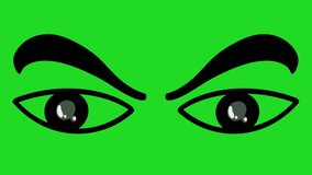 Animation of eyes glancing right and left on a green background. Perfect for video elements, cartoons, advertisements, presentations - Powered by Shutterstock - Get 15% off with code: PIKWIZARD15