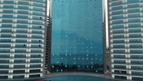 Glass skyscraper drone flight from bottom to top - Powered by Shutterstock - Get 15% off with code: PIKWIZARD15