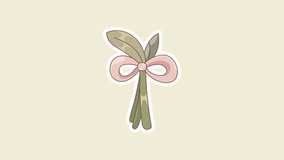 A delicate animation of a pink ribbon bow tied with leaves, swaying gracefully. Aesthetic, seamless loop design for creative projects. - Powered by Shutterstock - Get 15% off with code: PIKWIZARD15