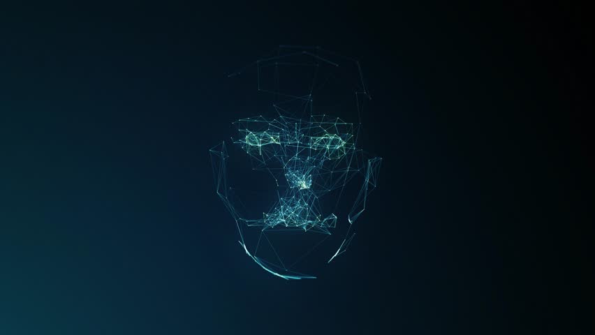 Artificial Intelligence face scanner. Biometric identification scan concept. Authentication technology.