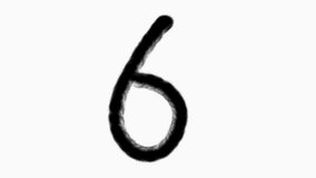 Number 6 Hand Drawn Animation With Brush Stroke For Education And Business Concept - Powered by Shutterstock - Get 15% off with code: PIKWIZARD15