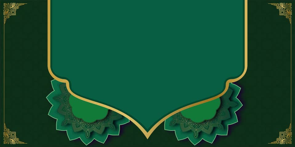 Video template for logos or Islamic greetings with a green background ready to be used for video editing