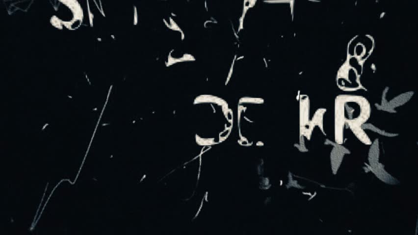 Fast motion background of random text and retro style grunge texture. 4K quality footage