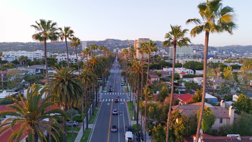 4K Drone LA California Los Angeles Views Cinematic Golden Hour CA West Coast