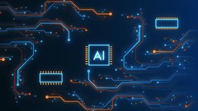 Digital Circuit Board with Interconnected Microchips and Glowing Pathways. AI Digital Circuit Motherboard. Digital Neon Motherboard Data Flow.  CPU Processing. Digital Network. - Powered by Shutterstock - Get 15% off with code: PIKWIZARD15