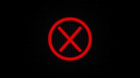 Abstract cross icon isolated , red color cross animation. Red Cross on Circle Animation Bold and Clear Visuals for Error, Warning, and Alert Notifications in Digital Designs on black background. - Powered by Shutterstock - Get 15% off with code: PIKWIZARD15