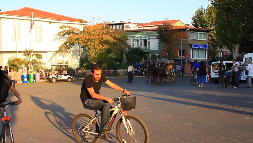 ISTANBUL - OCT 14: 23 Nisan Street on Buyukada Island on October 14, 2012 in