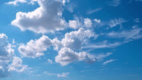 Sky timelapse. Moving clouds and sun. 4K Time lapse. The Sky with clouds. Cloud cloudscape time-lapse. Blue sky time lapse. Nature weather with blue sky. - Powered by Shutterstock - Get 15% off with code: PIKWIZARD15