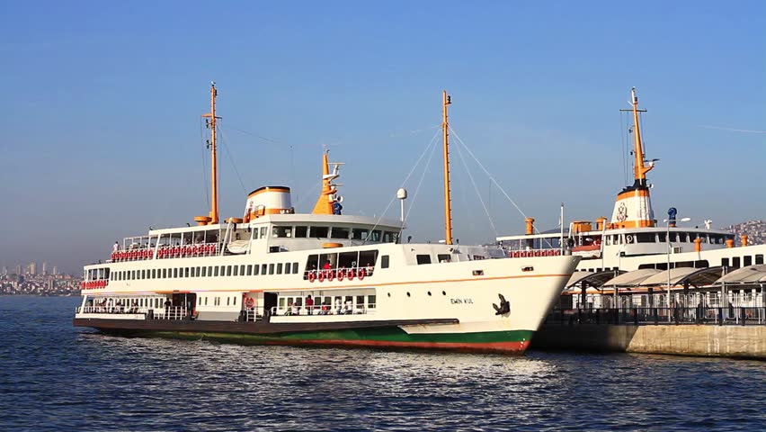 ISTANBUL - OCT 14: Ferry Emin Kul docked in Port of Buyukada on October 14, 2012
