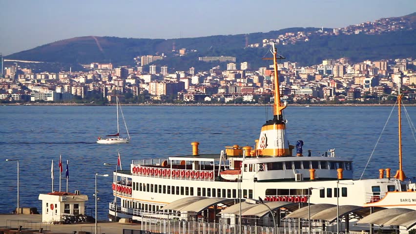ISTANBUL - OCT 14: City passenger ship docked in Port of Buyukada on October 14,