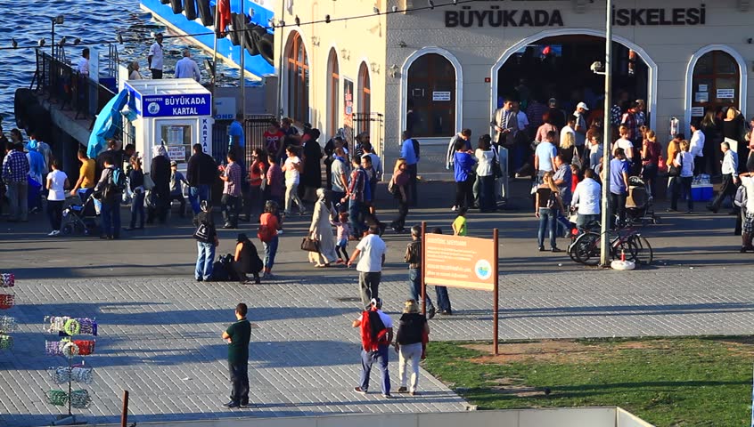 ISTANBUL - OCT 14: Buyukada pier on October 14, 2012 in Istanbul. Prince Islands