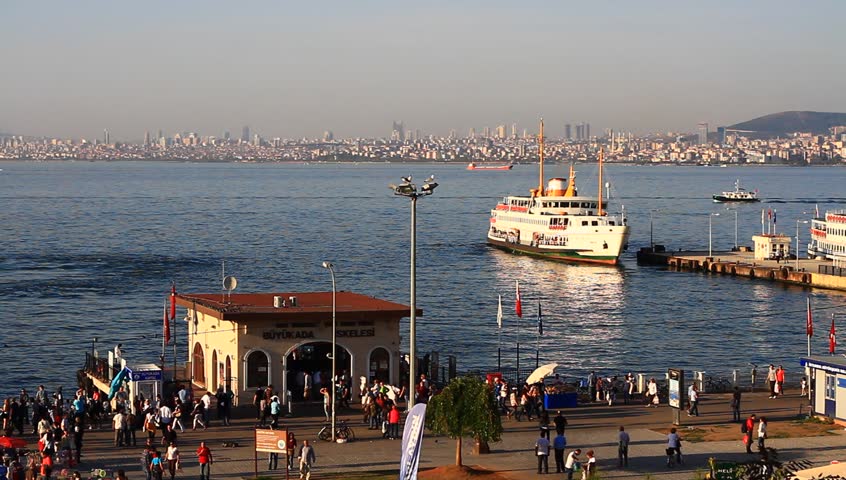 ISTANBUL - OCT 14: Port of Buyukada on October 14, 2012 in Istanbul. Buyukada is