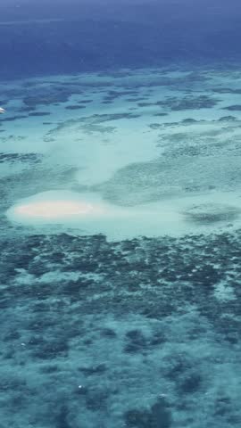 scenic flight over the great barrier reef Australia, island in ocean gray barrier reef 