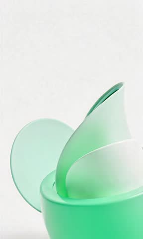 green wave flow white background