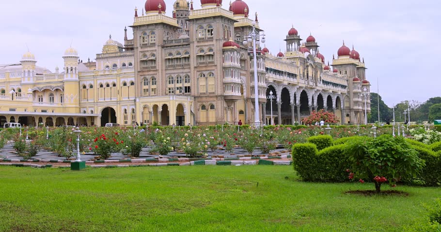 Hystoric Mysore Maharaja palace in Mysore city , Karnataka. Palace is built in 1912 with Indo - Saracenic style of architecture.