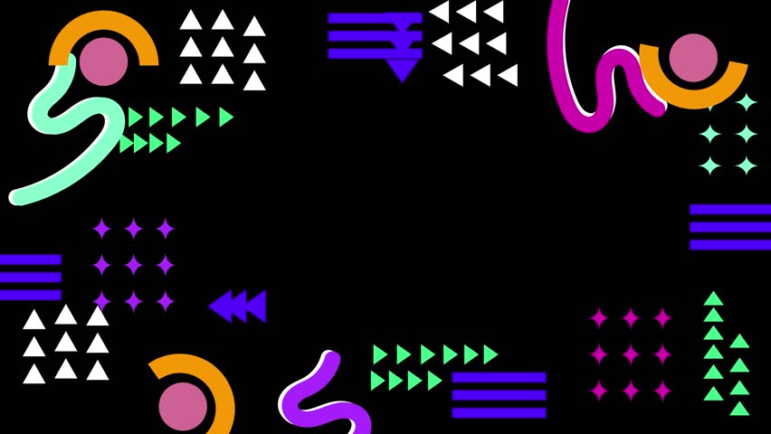 abstract geometric shapes in bright colors on a dark background seamless 4k video background motion pop art design - Powered by Shutterstock - Get 15% off with code: PIKWIZARD15