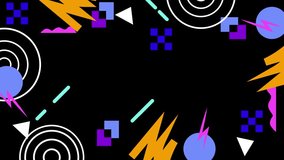 vivid creative and dynamic geometric abstract art showcasing bright shapes like circles triangle and hexagon seamless 4k video background motion pop art design - Powered by Shutterstock - Get 15% off with code: PIKWIZARD15