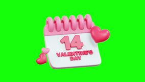 3D Video Motion Pink February calendar with hearts for Valentines Day. Suitable for blogs, social media, or Valentines Day promotions and marketing material. - Powered by Shutterstock - Get 15% off with code: PIKWIZARD15