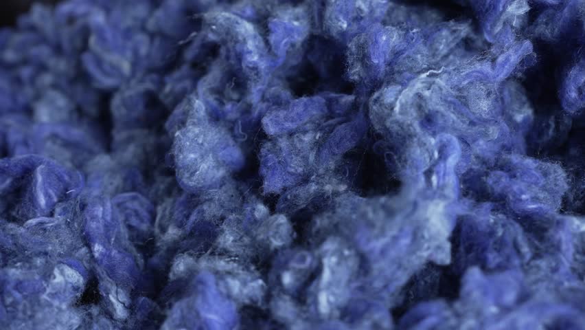 Textile recycling. Textiles are tearing them into a super fine fluffy fibre. Denim Fiber. Circular fashion