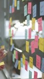 Young Business Team Brainstorming. Business Woman Draws a Graph On Glass Wall With Stickers. Colleagues Approve. Business Success Concept - Powered by Shutterstock - Get 15% off with code: PIKWIZARD15