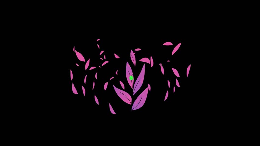 Cartoon abstract animation pack. Leaves and flowers. Resolution 4k.