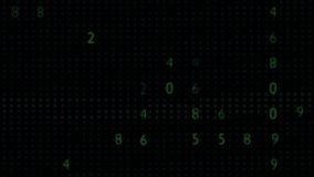 Digital Numeric Scan On Black Grid Pattern. Abstract representation of green glowing numbers arranged on a black grid. Futuristic and data-oriented digital concept background ideal for technology - Powered by Shutterstock - Get 15% off with code: PIKWIZARD15