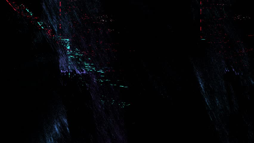Abstract glitch effects unfold in energetic patterns. abstract glitch, energetic patterns, glitch motion, vibrant distortions, seamless effects, dynamic cuts, pixelated designs, bold art, futurist.