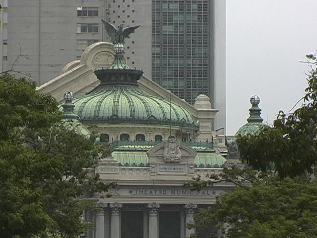 Rio de Janerio, Brazil, Opera House, Cinelandia Square, close up