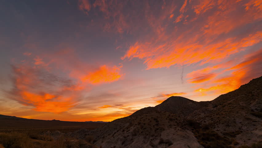 Timelapse of sunrise sky at Agua Caliente Springs in Anza Borrego Desert State Park in California