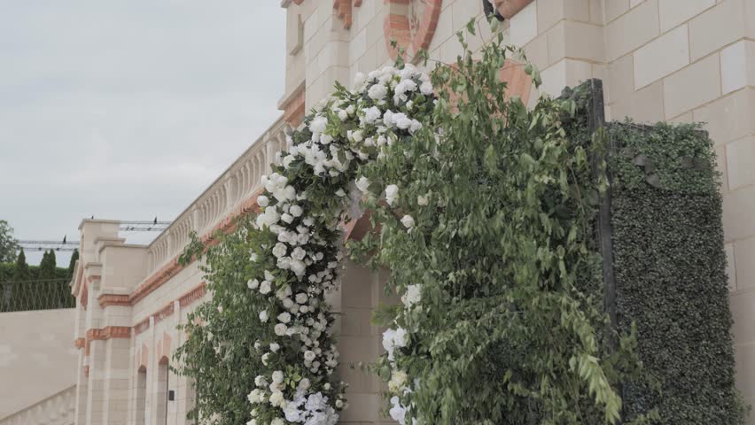 Historical Moldovan Palace Decorated for a Wedding Ceremony