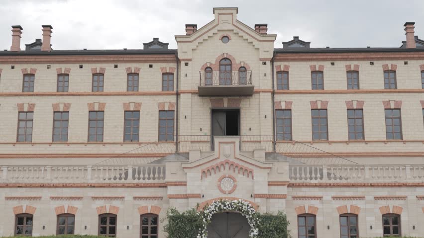 Historical Moldovan Palace Decorated for a Wedding Ceremony