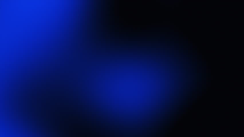 Abstract blue gradient background on black. Blue liquid gradient motion, blurred lights and flashes. Soft color transitions. Technology, innovations, big data, and artificial intelligence. 4k loop